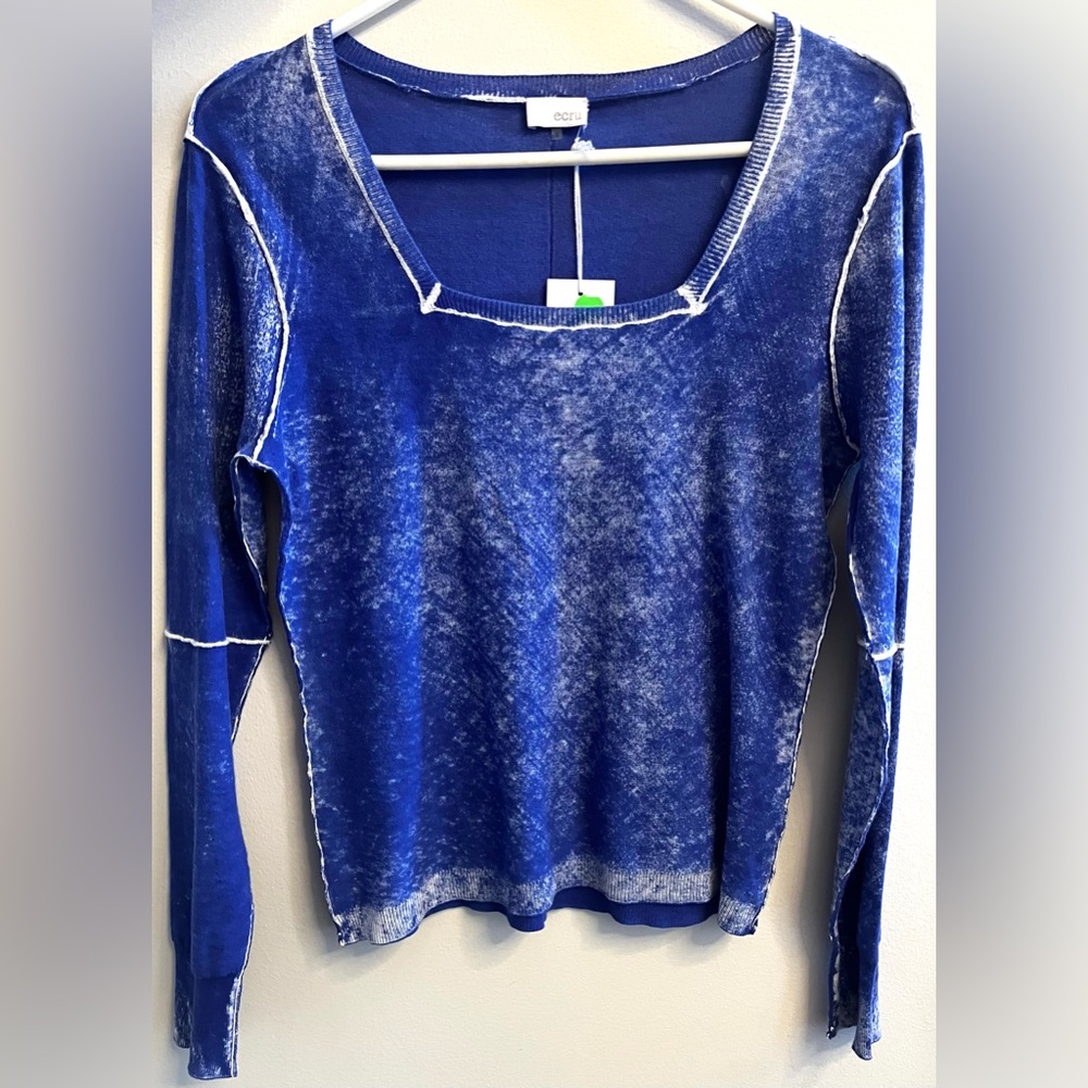 Ecru Lightweight Blue Long Sleeve Top NEW